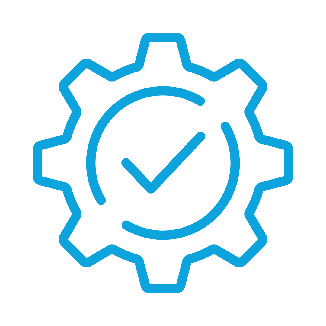 Icon: Gear and check